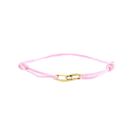 Image 1 of Forever Knots® Handmade Pink Satin Bracelet with Gold Link