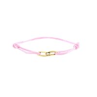 Forever Knots® Handmade Pink Satin Bracelet with Gold Link