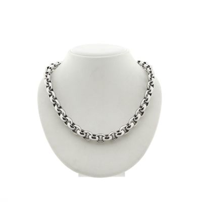 Image 1 of White gold jasseron link necklace