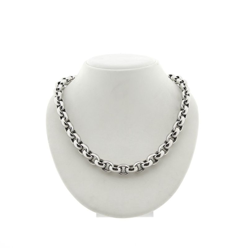 Image 1 of White gold jasseron link necklace