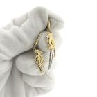 Image 6 of 8-karat bicolor parrot earrings