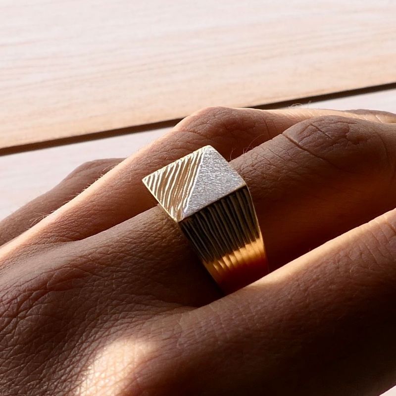 Image 7 of Bicolor Gold Signet Ring