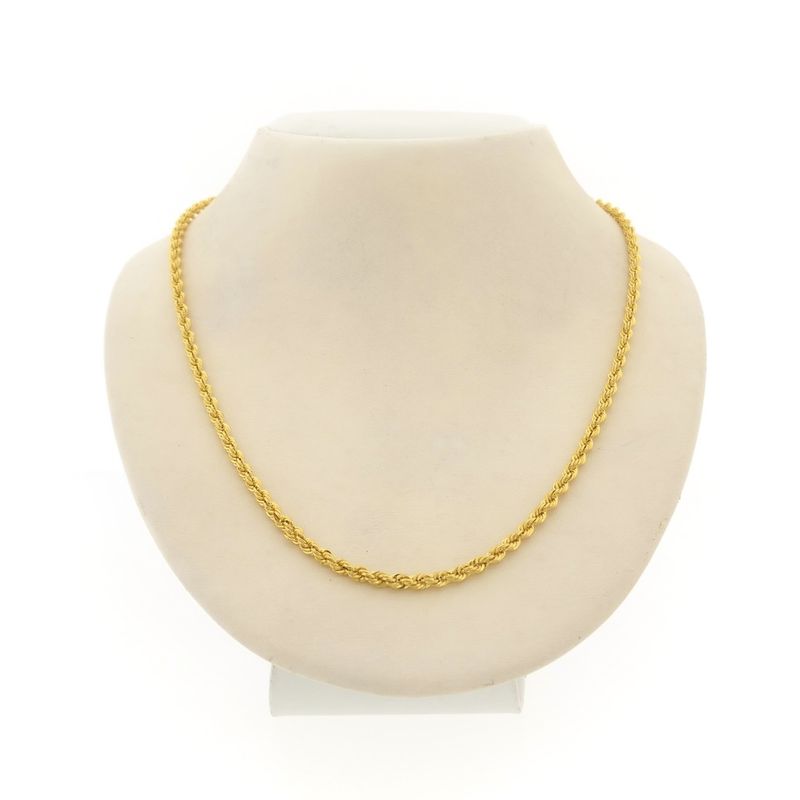 Image 1 of 18K Gold Twisted Link Chain | 51.5 cm