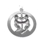 Image 4 of Silver zodiac sign pendant; Gemini
