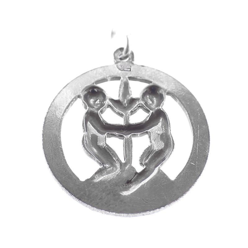 Image 4 of Silver zodiac sign pendant; Gemini