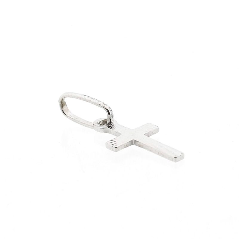 Afbeelding 3 van Witgouden kruis hanger