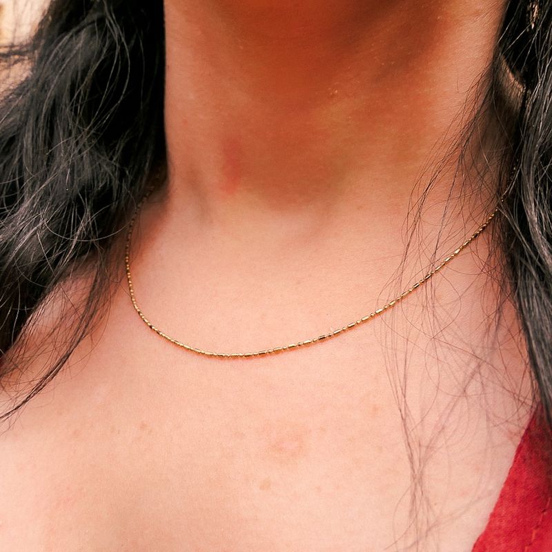 Image 4 of 18K Gold Bamboo Link Chain | 45cm