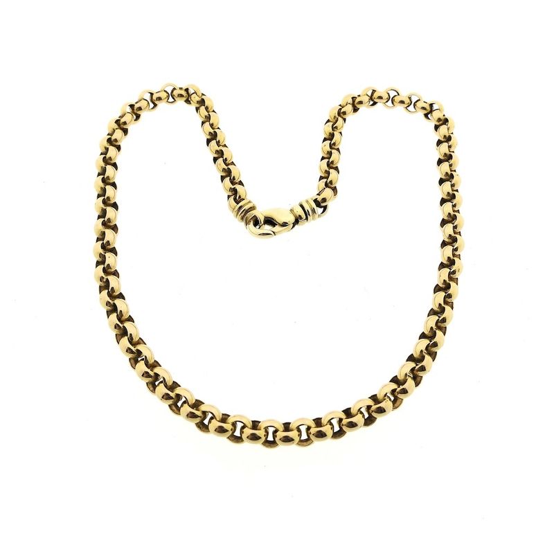 Image 3 of Gold jasseron link necklace | 45 cm
