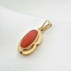 Image 2 of Gold pendant with red coral | Vintage