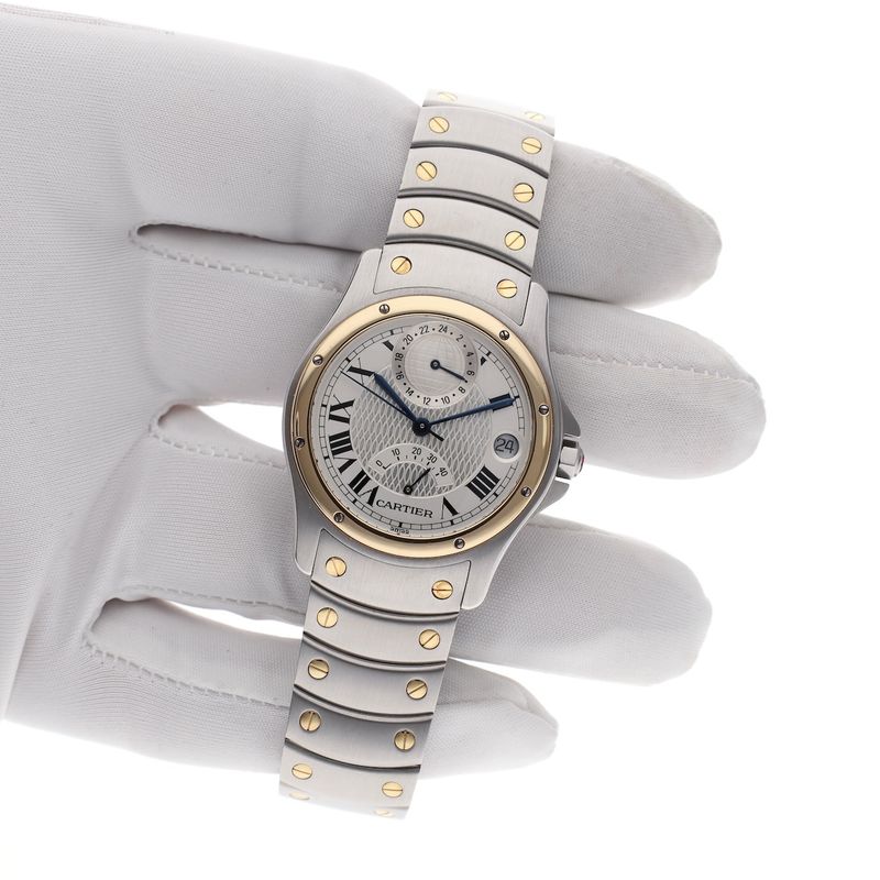 Image 7 of Cartier Santos Ronde Aviator '150 Years Limited Edition' W20038R3; Automatic watch with GMT