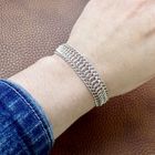 Image 2 of Silver wide braided link bracelet | 20 cm