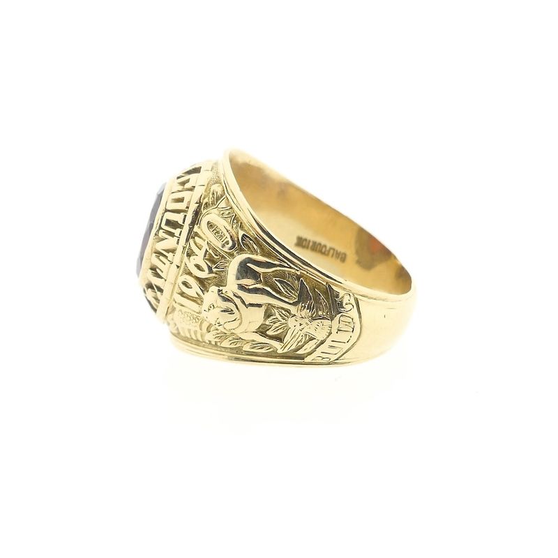 Image 5 of 10 crt. Forsyth County High School Class ring with garnet | Balfour