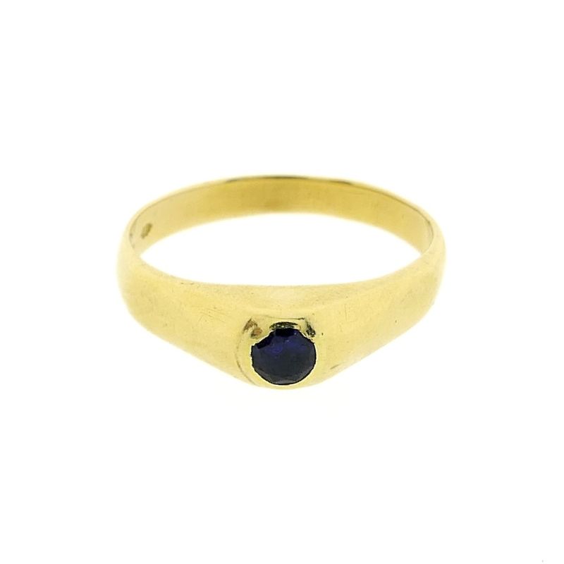 Image 5 of Gold solitaire ring with sapphire