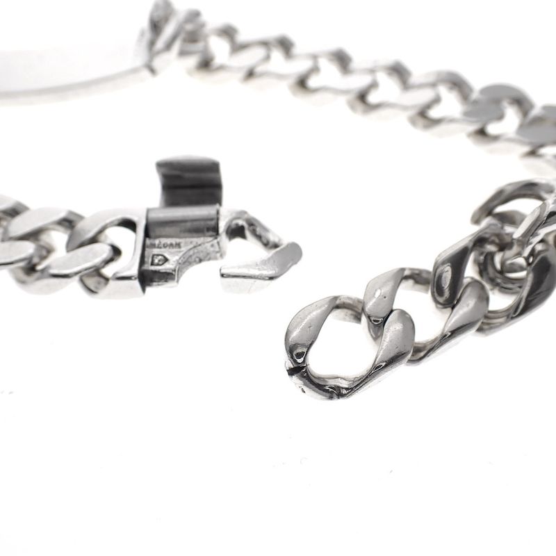 Image 6 of Solid silver flat gourmet link bracelet with engraving plate