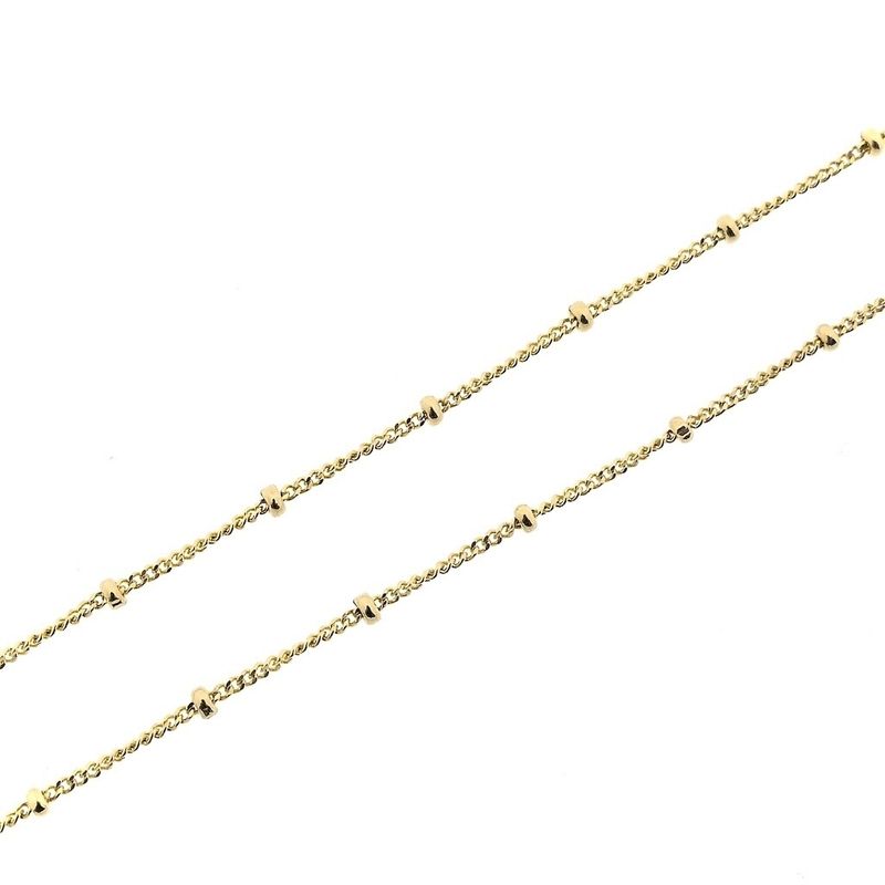 Image 6 of Gold gourmet link chain with beads | 42.5 cm