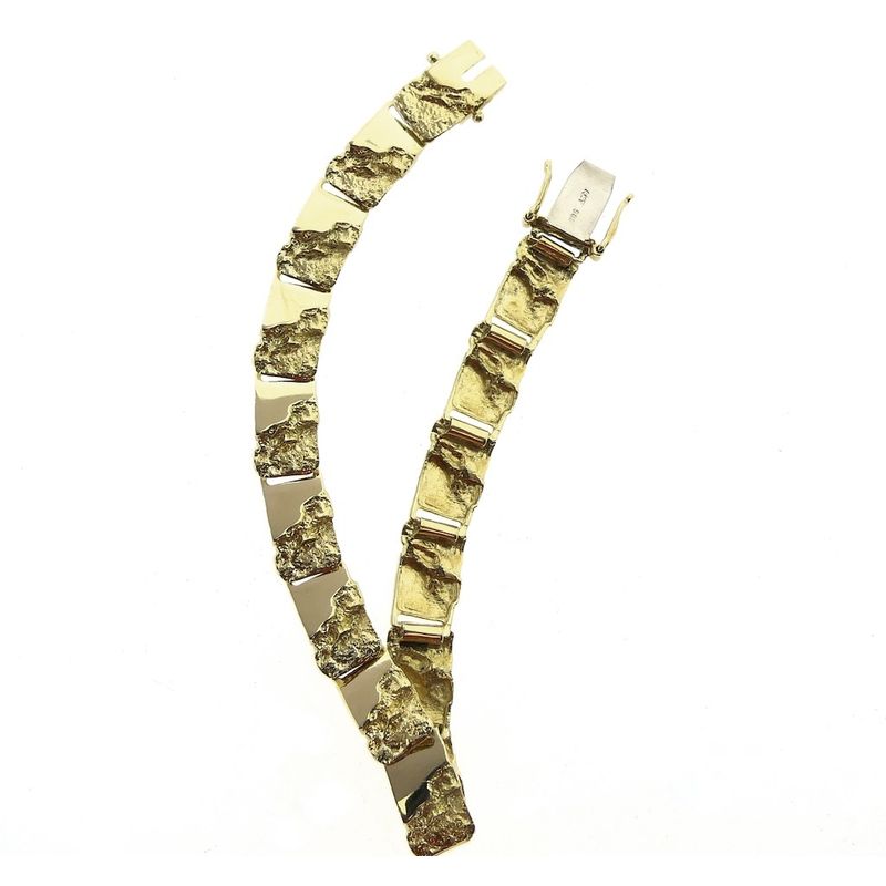 Image 4 of Gold raw link bracelet; Riitta Hakala | 19 cm