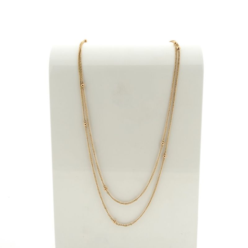 Image 1 of long rose gold chain/sautoir with beads