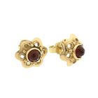 Image 5 of Gold stud earrings with carnelian