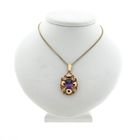 Image 3 of Bicolor Gold Pendant with Synthetic Purple Gemstone