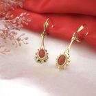 Image 2 of Vintage gold earrings with blood coral