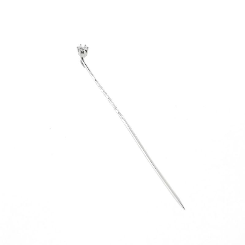 Image 5 of White gold brooch pin with diamond | 0.10 ct.