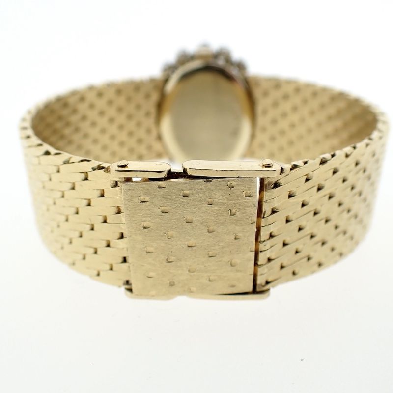 Image 5 of Baume Mercier Vintage; 14k. gouden horloge met briljanten en saffier