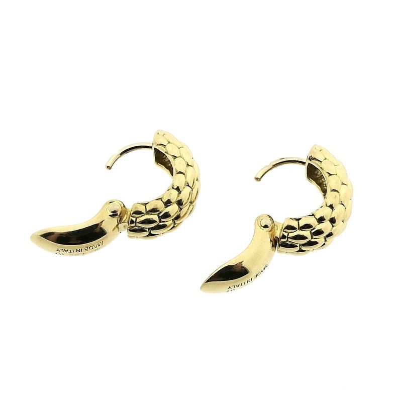 Image 5 of 18K gold half-round hoop earrings; FOPE