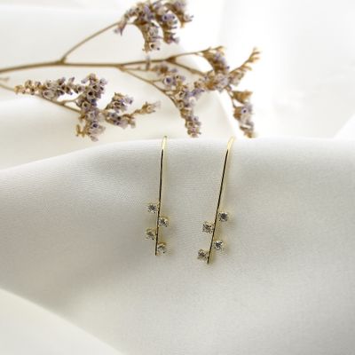 Gold earrings with zirconia Image 2 of Gold earrings with zirconia