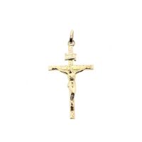 Rose gold pendant of a cross with corpus; INRI