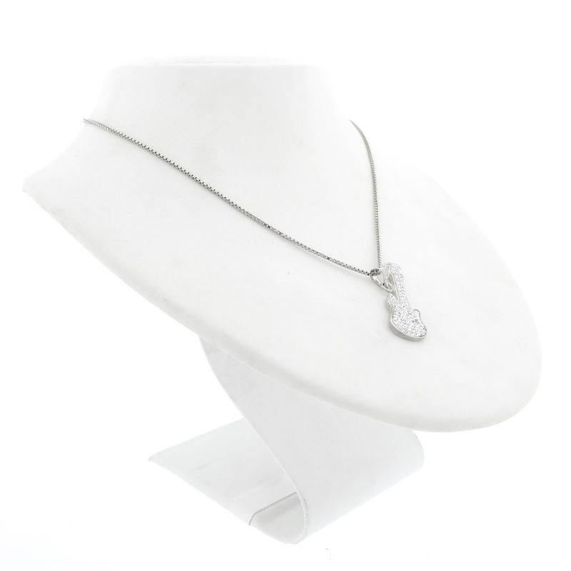 Image 6 of Silver pendant of a guitar with zirconia
