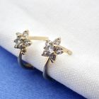 Image 6 of Gold stud earrings with zirconia flower