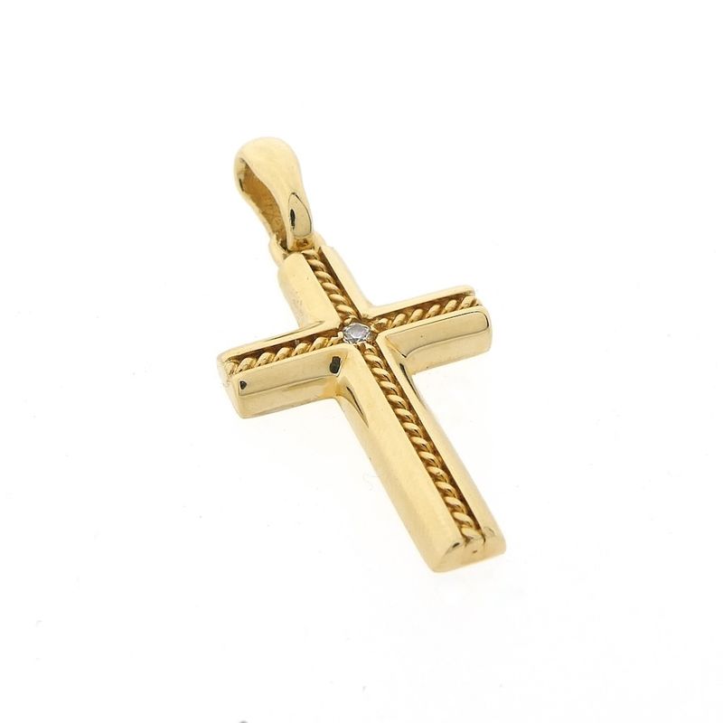 Image 3 of Gold cross with zirconia