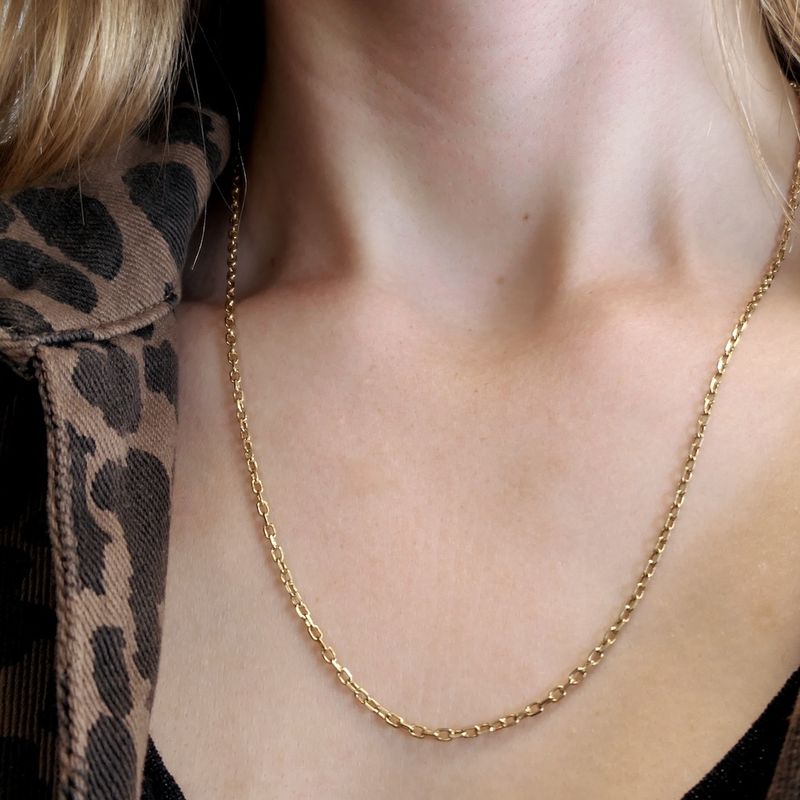 Image 8 of Gold anchor link chain | 52 cm