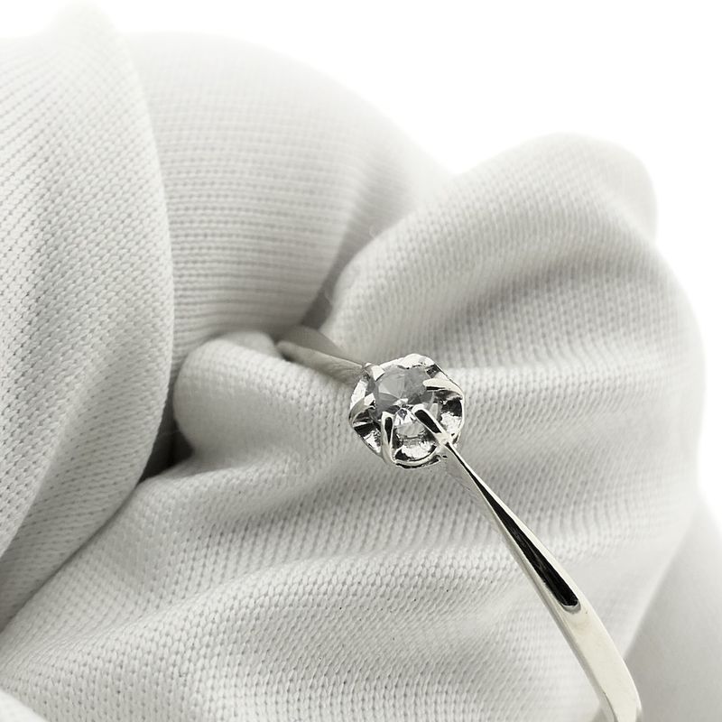 Image 6 of White gold solitaire ring with diamond | 0.06 ct.