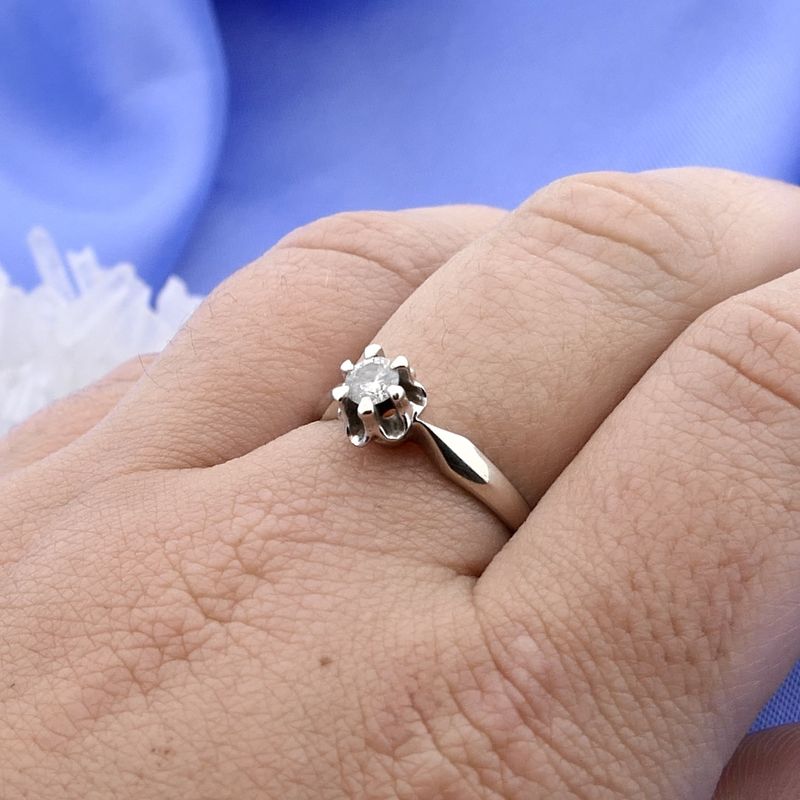 Image 4 of White Gold Solitaire Ring with 0.17 ct Diamond