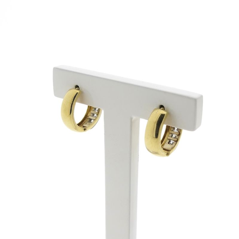 Image 4 of Two-tone gold earrings with zirconia | Ø 16.5 mm