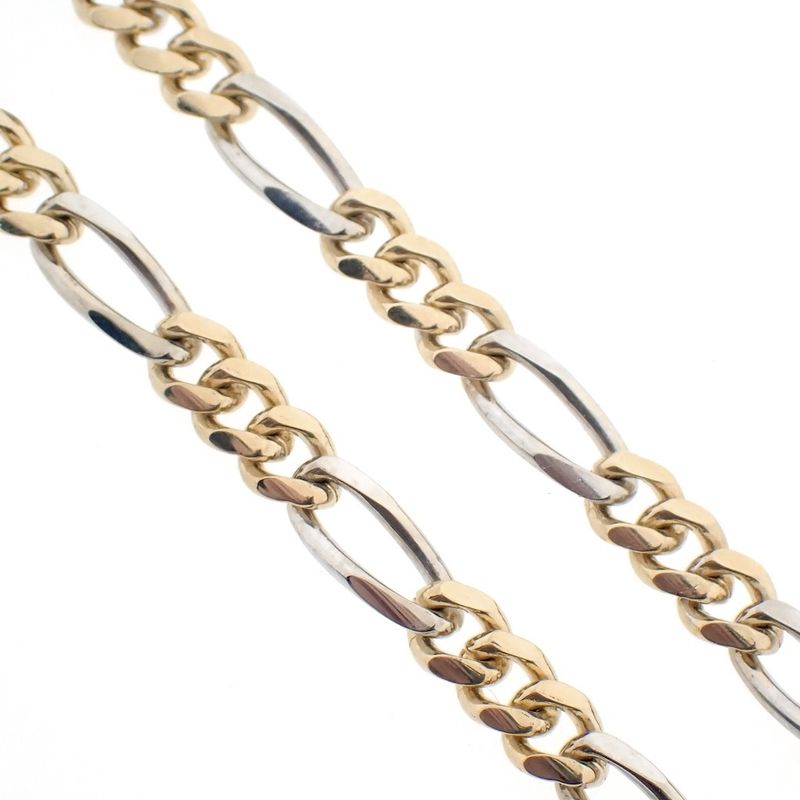 Image 2 of Two-tone gold Figaro link chain; Midas