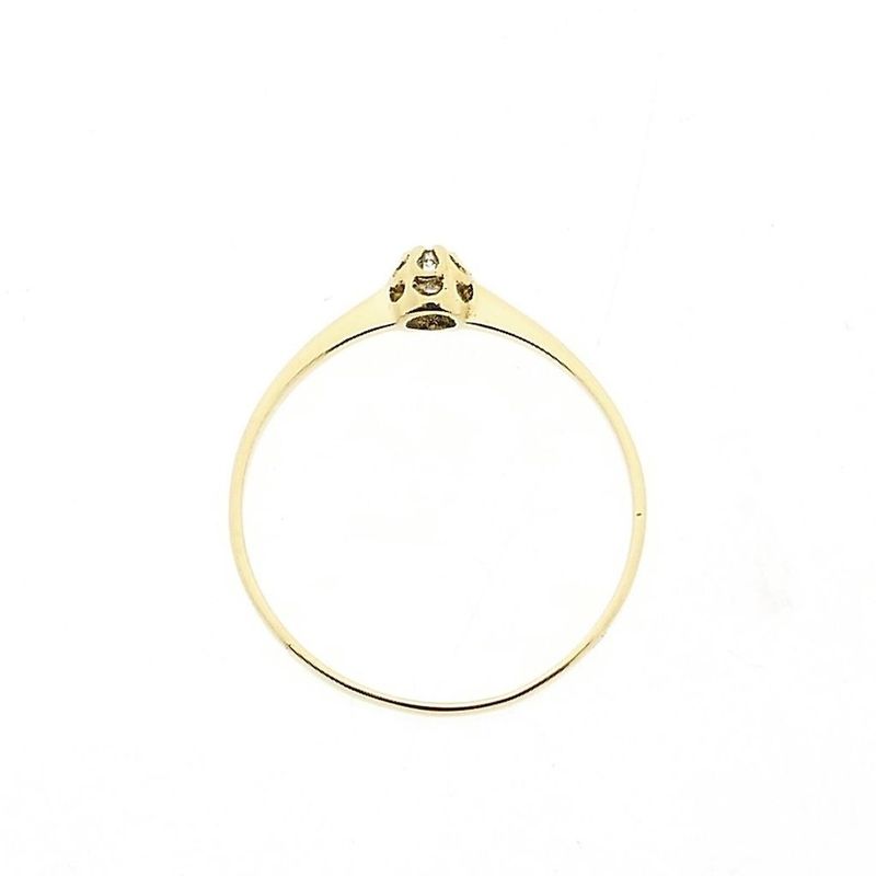 Image 5 of Gold solitaire ring with diamond; 0.01 ct.