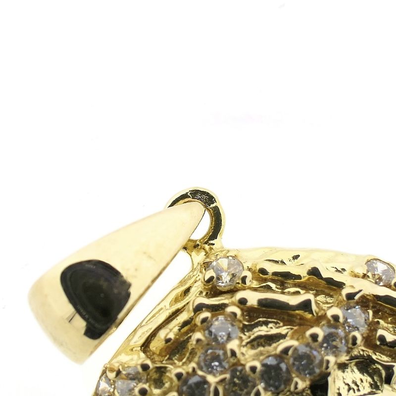 Image 8 of Gold pendant with the face of Jesus and zirconia