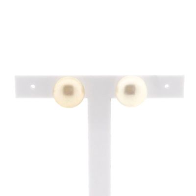 Image 1 of Gold stud earrings with cultured pearl