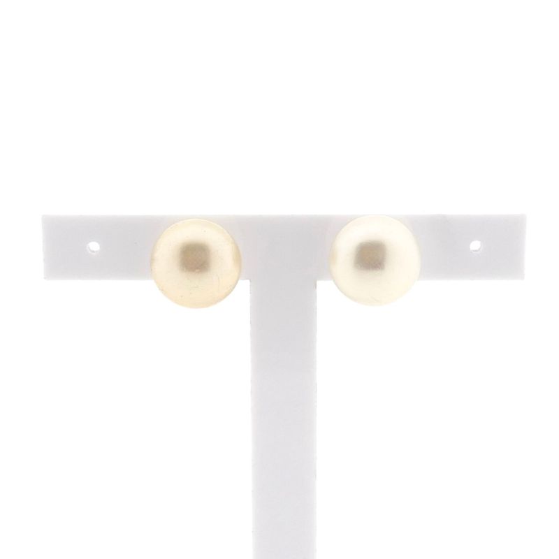 Image 1 of Gold stud earrings with cultured pearl