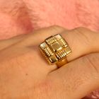 Image 10 of Vintage gold ring with geometric pattern