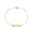 Image 1 of Gold Venetian link bracelet with plate | 16.5 cm