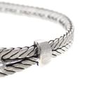 Image 3 of Vintage white gold foxtail link bracelet with diamonds; 0.45 ct.