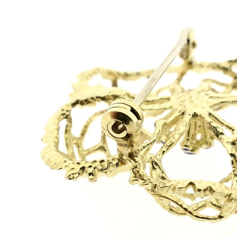 Image 4 of Gold brooch as a flower with enamel