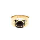 Image 3 of Vintage Gold Signet Ring with Garnet