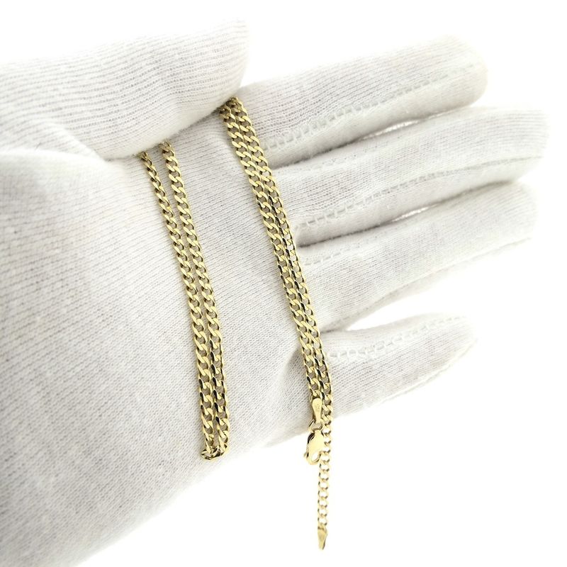 Image 8 of Gold flat gourmet link chain | 46.5 cm