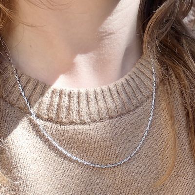 Image 2 of 18K white gold fantasy link chain | 52.5 cm