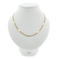 Gold gourmet link chain with closed bars