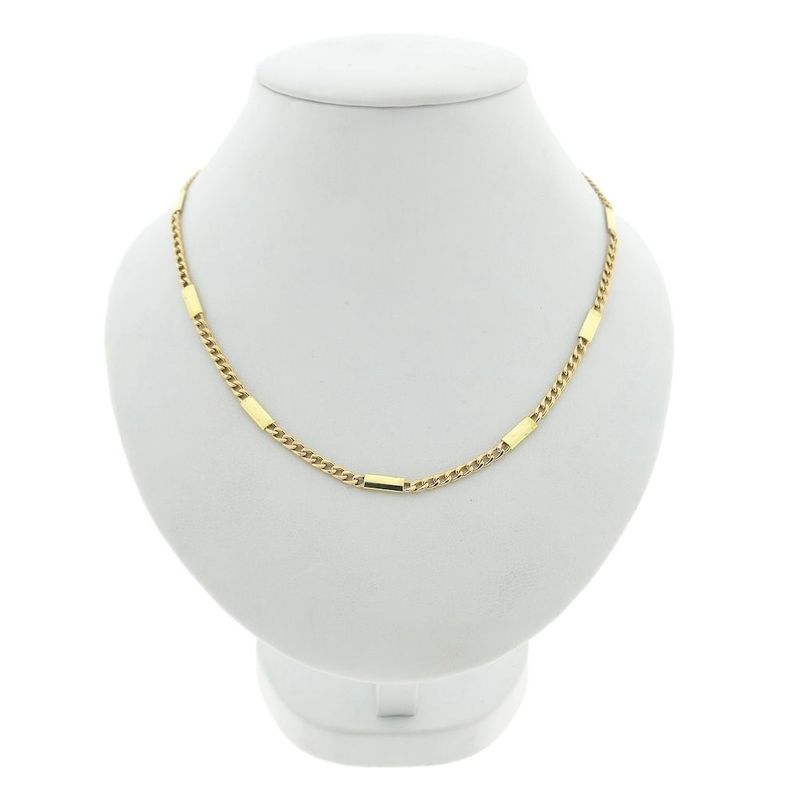 Image 1 of Gold gourmet link chain with closed bars